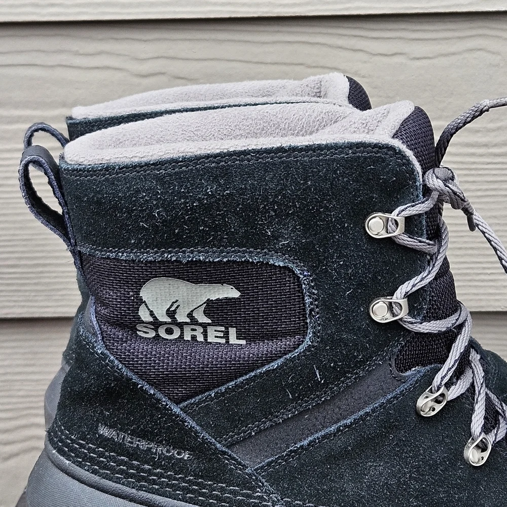 Sorel Men's Buxton Lace Up Waterproof Boots Black Quarry Snow Warm Size 10.5
